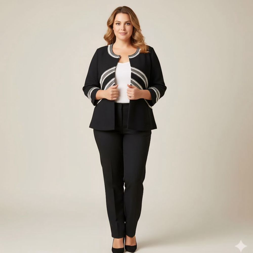 Chico's Black Cotton Waffle Jacket Women's Size XL NWT